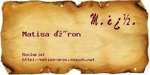 Matisa Áron névjegykártya